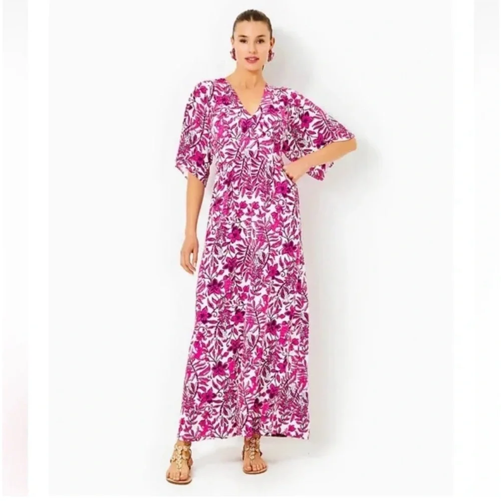 NWT Lilly Pulitzer Roselle Maxi Dress (Size 6 - Ederflower Blossom) - Picture 8 of 8